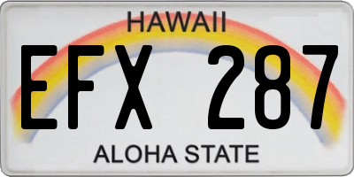 HI license plate EFX287