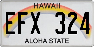 HI license plate EFX324