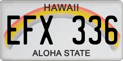 HI license plate EFX336