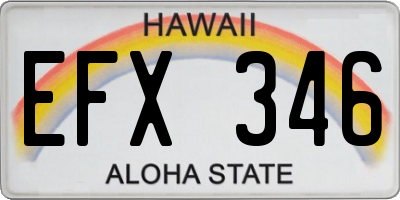 HI license plate EFX346