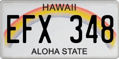 HI license plate EFX348