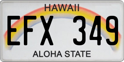 HI license plate EFX349