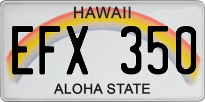 HI license plate EFX350