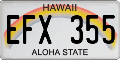 HI license plate EFX355