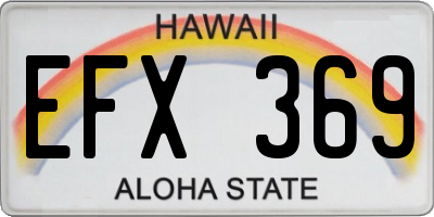 HI license plate EFX369