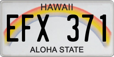 HI license plate EFX371