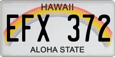 HI license plate EFX372
