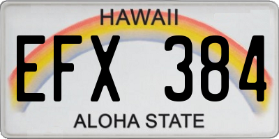 HI license plate EFX384