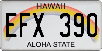 HI license plate EFX390