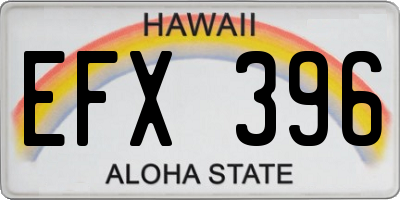 HI license plate EFX396