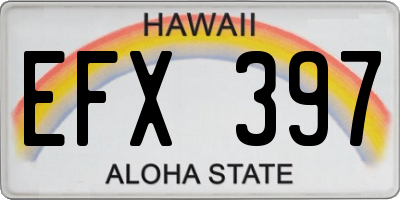 HI license plate EFX397