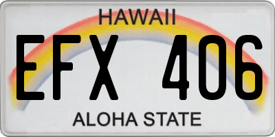 HI license plate EFX406