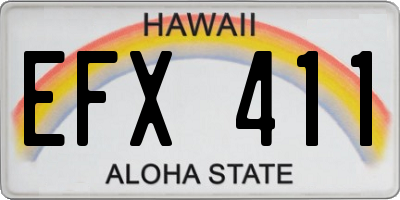 HI license plate EFX411