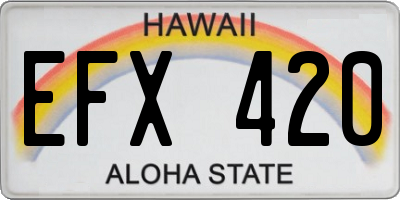 HI license plate EFX420