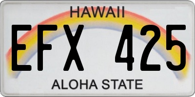 HI license plate EFX425