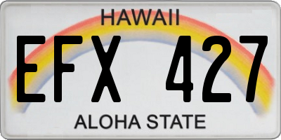 HI license plate EFX427