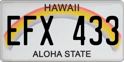 HI license plate EFX433