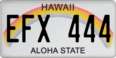 HI license plate EFX444