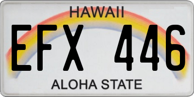 HI license plate EFX446
