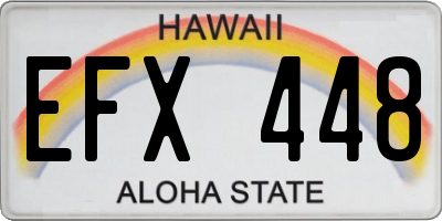 HI license plate EFX448
