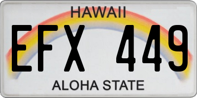 HI license plate EFX449
