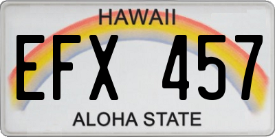 HI license plate EFX457