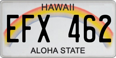 HI license plate EFX462