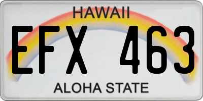 HI license plate EFX463