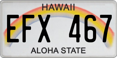 HI license plate EFX467