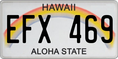 HI license plate EFX469