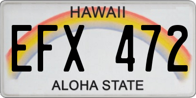 HI license plate EFX472