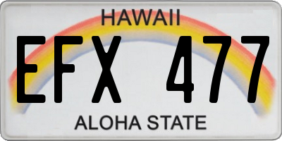 HI license plate EFX477