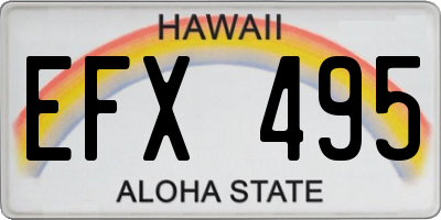 HI license plate EFX495