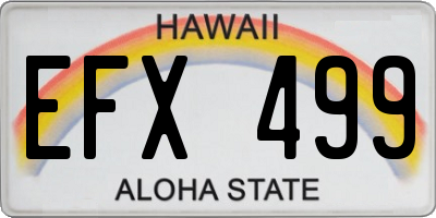 HI license plate EFX499