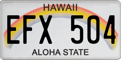 HI license plate EFX504