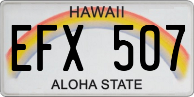 HI license plate EFX507