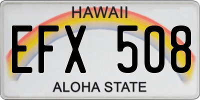 HI license plate EFX508