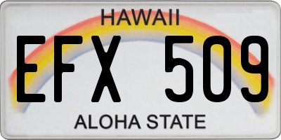 HI license plate EFX509