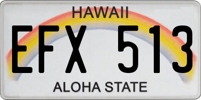 HI license plate EFX513
