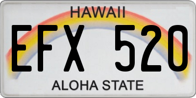 HI license plate EFX520