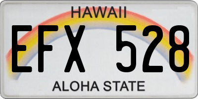 HI license plate EFX528