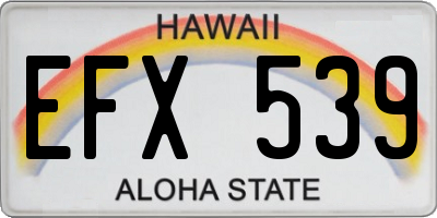 HI license plate EFX539