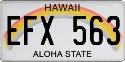 HI license plate EFX563