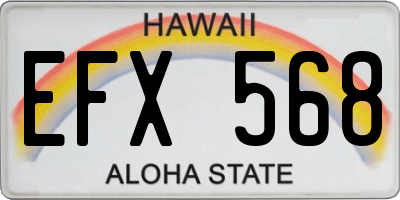 HI license plate EFX568