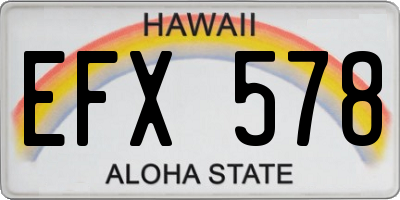 HI license plate EFX578