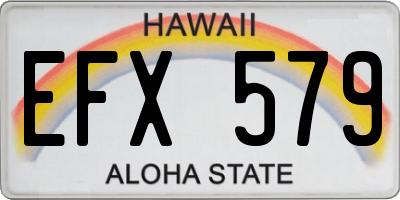 HI license plate EFX579