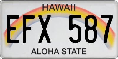 HI license plate EFX587