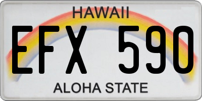 HI license plate EFX590