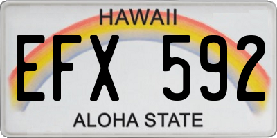 HI license plate EFX592