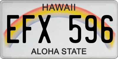 HI license plate EFX596